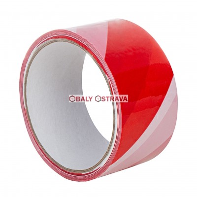 Lepící bezpečností výstražná páska bílo-červená