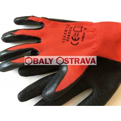 Pracovní rukavice - S, červeno - černé